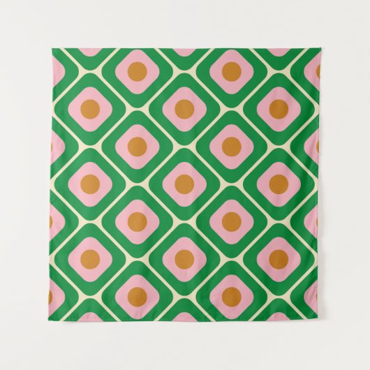 70's Retro Seamless Pattern. 60s and 70s Aesthetic Wandteppich (Vorderseite)