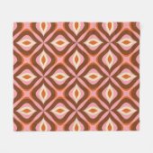 70s Retro Seamless Pattern in Orange, Brown, Pin Fleecedecke (Vorderseite (Horizontal))