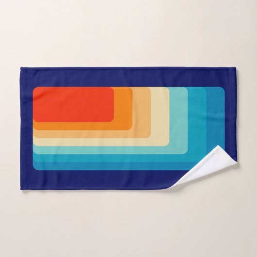 70s Square Rainbow Badhandtuch Set (Handtuch)