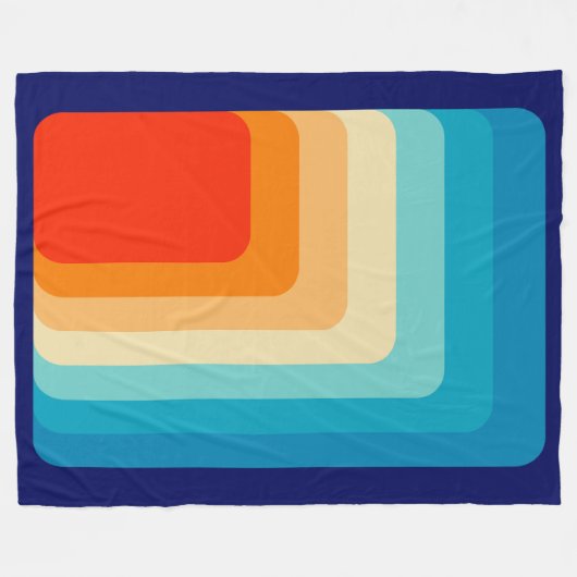70s Square Rainbow Fleecedecke (Vorderseite (Horizontal))
