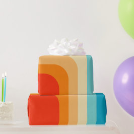 70s Square Rainbow Geschenkpapier