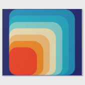 70s Square Rainbow Geschenkpapier (Flach)