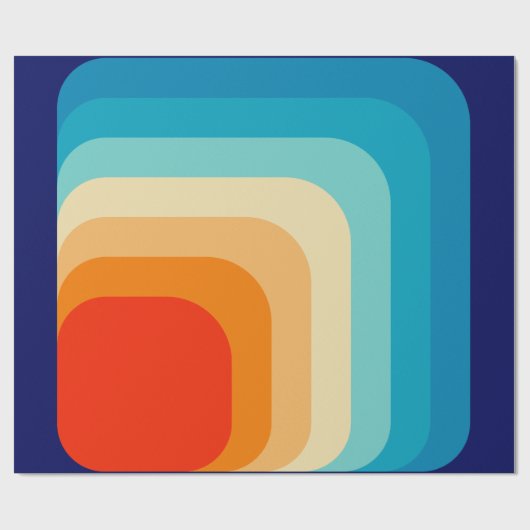 70s Square Rainbow Geschenkpapier (Flach)