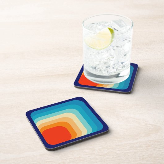 70s Square Rainbow Getränkeuntersetzer (Rechte Seite)
