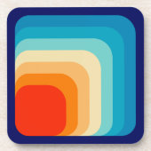 70s Square Rainbow Getränkeuntersetzer (Vorderseite)