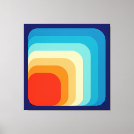 70s Square Rainbow Leinwanddruck