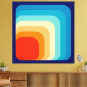70s Square Rainbow Leinwanddruck (Insitu (Wohnzimmer))