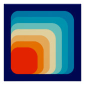 70s Square Rainbow Poster (Vorderseite)