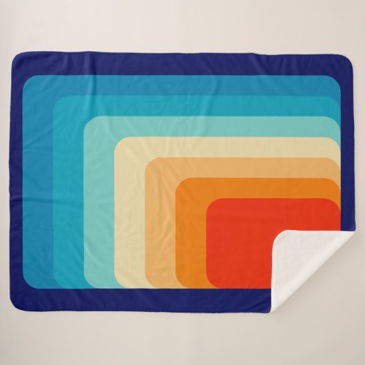 70s Square Rainbow Sherpadecke (Vorderseite (Horizontal))