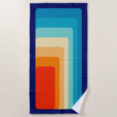 70s Square Rainbow Strandtuch (Vorderseite)