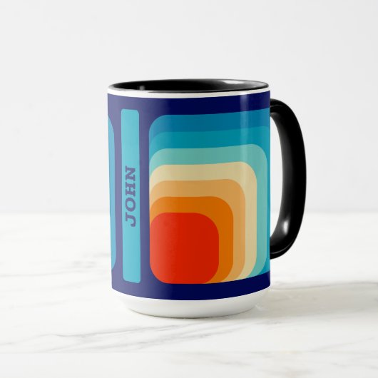 70s Square Rainbow Tasse (VorderseiteRechts)