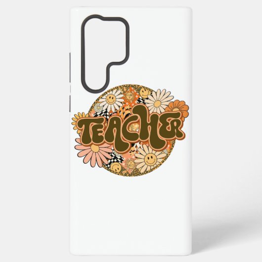 70s Style Floral "Teacher" Appreciation Samsung Galaxy Hülle (Rückseite)