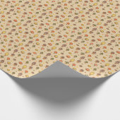 70s Style Retro Mushrooms Geschenkpapier (Ecke)