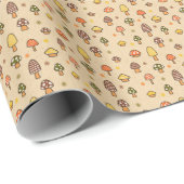70s Style Retro Mushrooms Geschenkpapier (Rolleneckpunkt)