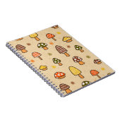 70s Style Retro Mushrooms Spiral Notebook Notizblock (Rechte Seite)