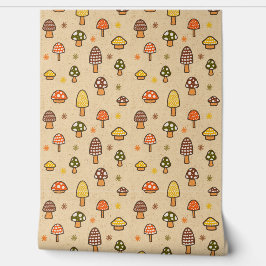 70s Style Retro Mushrooms Tapete