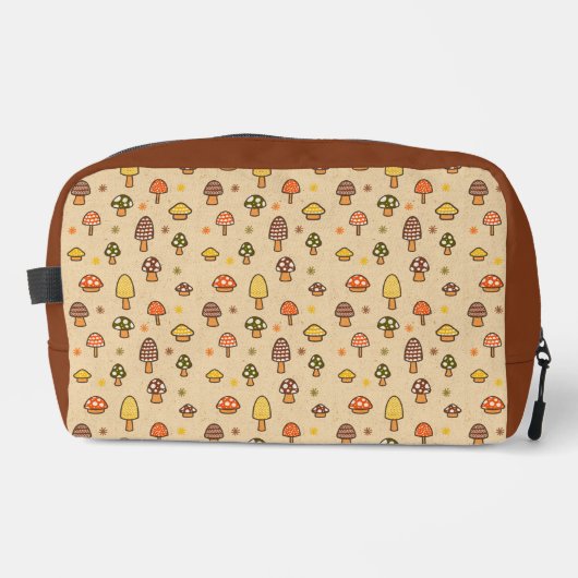 70s Style Retro Mushrooms Waschbeutel (Vorderseite)