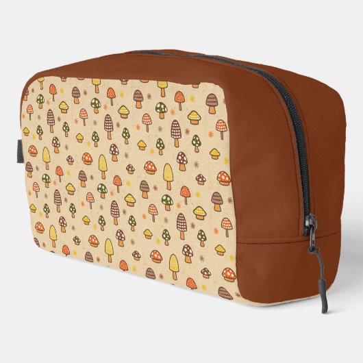 70s Style Retro Mushrooms Waschbeutel (Rechte Ecke)