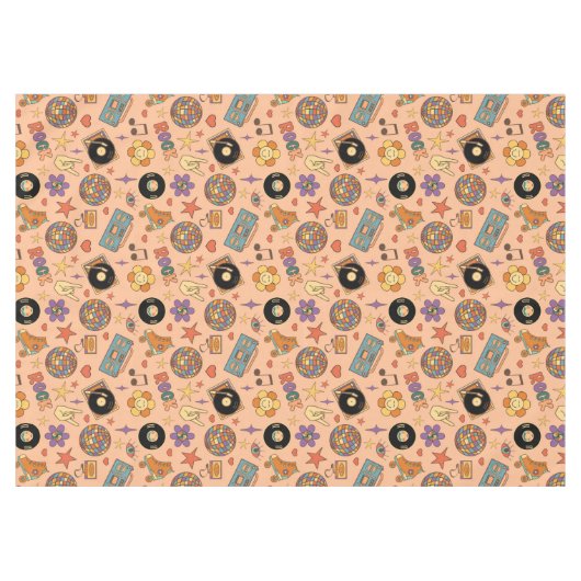 70s Style Tablecloth Groovy Pastel Dining Look Tischdecke (Vorderseite (Horizontal))