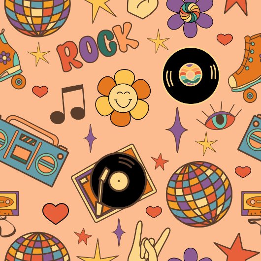 70s Style Tablecloth Groovy Pastel Dining Look Tischdecke