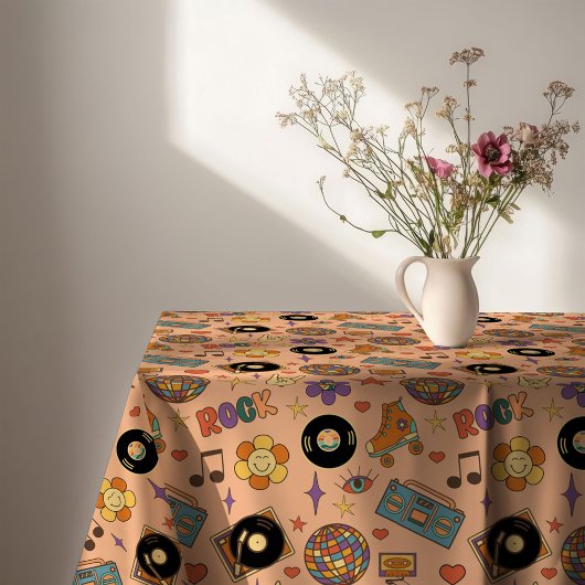 70s Style Tablecloth Groovy Pastel Dining Look Tischdecke