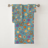 70s Style Towel Retro Boho Eclectic Bath Art Badhandtuch Set (Insitu)