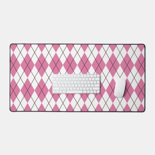 70s Tartan-Pattern Pinky Schreibtischunterlage (Tastatur & Maus)