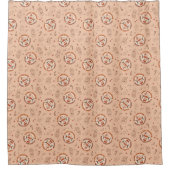 70s Vibe Curtain Funky Pastel Christmas Design Duschvorhang (Vorderseite)