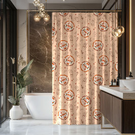 70s Vibe Curtain Funky Pastel Christmas Design Duschvorhang