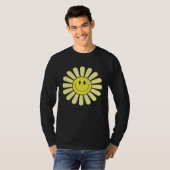 70s Yellow Smile Face Flower Happy Peace Smiling T-Shirt (Vorne ganz)