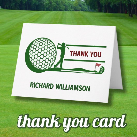 70TH (ANY YEAR) BIRTHDAY PARTY GOLFER DANKESKARTE