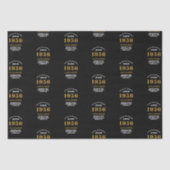70th Birthday 1956 Black Gold Chic Elegant Seidenpapier (Vorderseite)