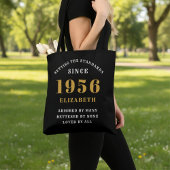 70th Birthday 1956 Black Gold For Her Personalized Tasche