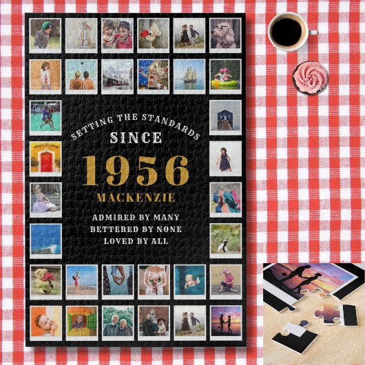 70th Birthday 1956 Family Memories Photo Collage Puzzle