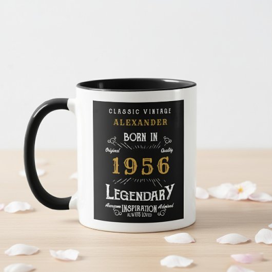 70th Birthday 1956 Legend Retro Black Personalized Tasse