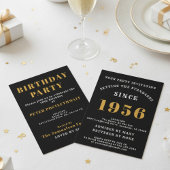 70th Birthday Add Name Year Black Gold For Him Einladung