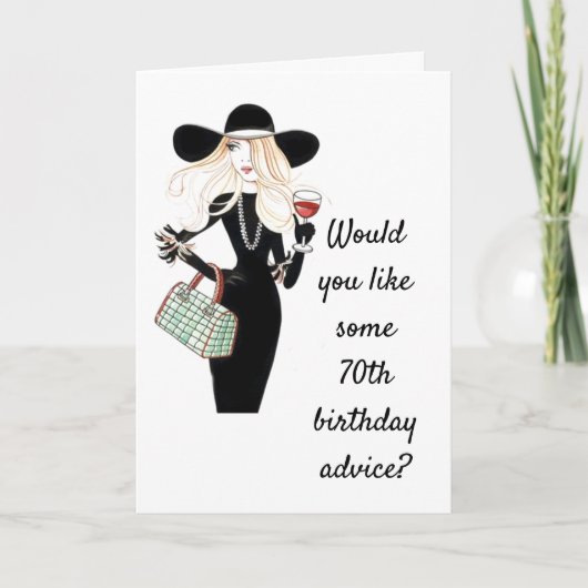 *70th BIRTHDAY ADVICE* TO A CO-WORKER Card Karte (Vorderseite)