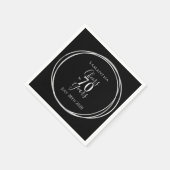 70th Birthday Black Silver Cheers 70 Years Party Serviette (Ecke)