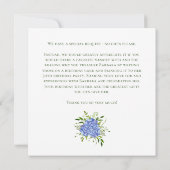 70th Birthday Blue Hydrangeas Card Request  Einladung (Rückseite)