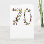 70th birthday card, beer card karte<br><div class="desc">These greeting cards are inspired by my day dreams. I hope some of them suit your friends and family!
All the cards are my own designs,  mostly prints of my hand illustrations using bold colours and humour. The range is modern,  made in the UK and professionally created.</div>