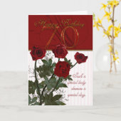 70th Birthday Card With Roses Karte (Gelbe Blume)