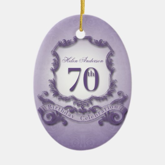 70th Birthday Celebration Personalized Ornament (Vorne)