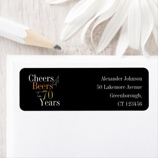 70th Birthday Cheers and Beers Return Address (Insitu)