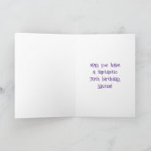 70th Birthday: Floral Flowers Number, Custom Name Karte (Innenseite)