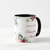 70th Birthday Floral Mug Tasse (VorderseiteRechts)