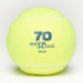 70th Birthday Gift For Him - Cool Blue Custom Tennisbälle (Vorderseite)
