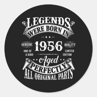 70th Birthday Gift Vintage Legends Born In 1956 70 Runder Aufkleber