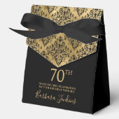 70th Birthday Gold Damask Thank You  Geschenkschachtel (Vorderseite)