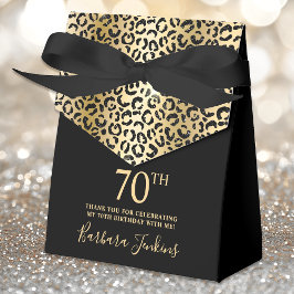 70th Birthday Gold Leopard Print Thank You  Geschenkschachtel