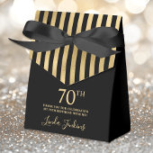 70th Birthday Gold Striped Thank You Geschenkschachtel